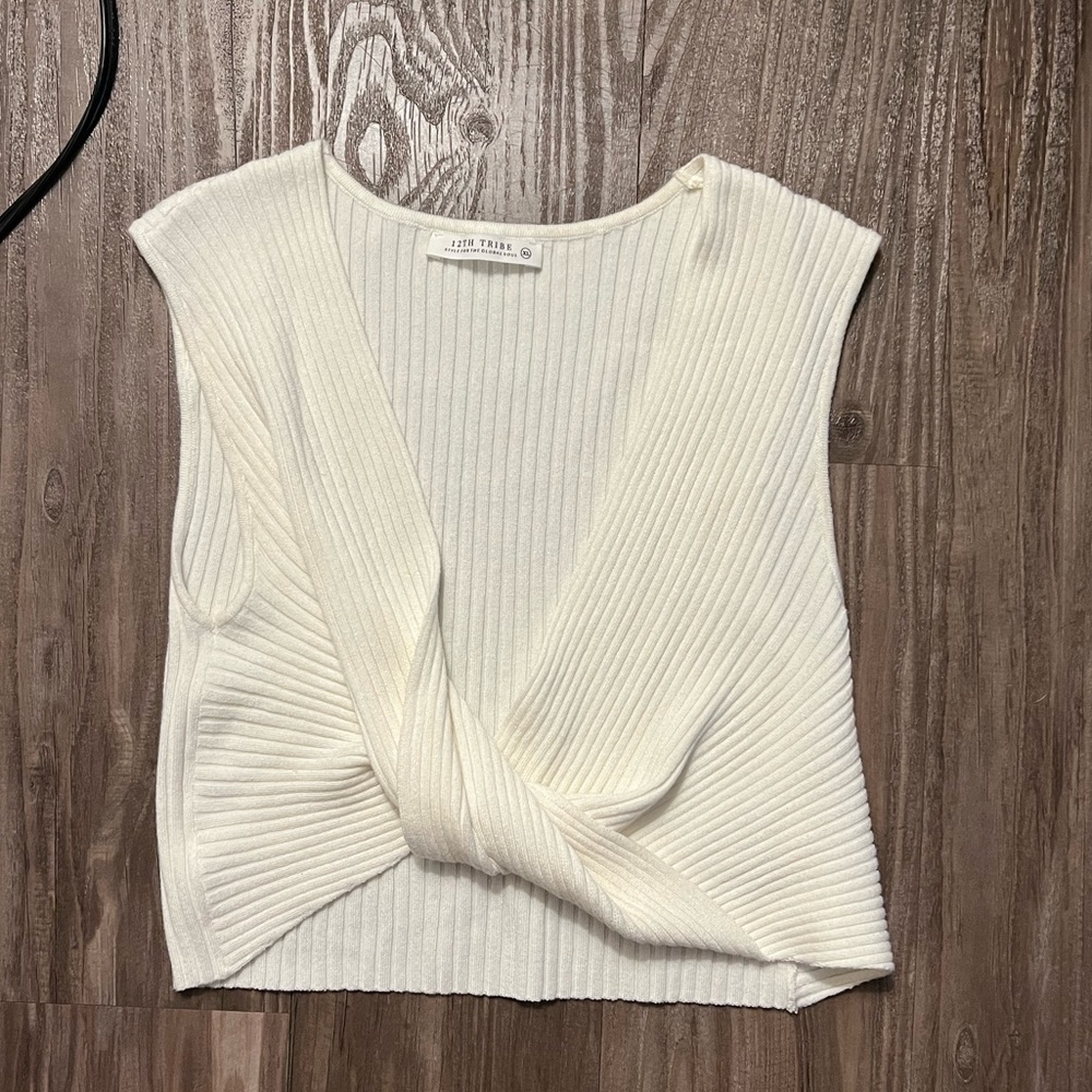 12th Tribe Twist Front Sweater Tank